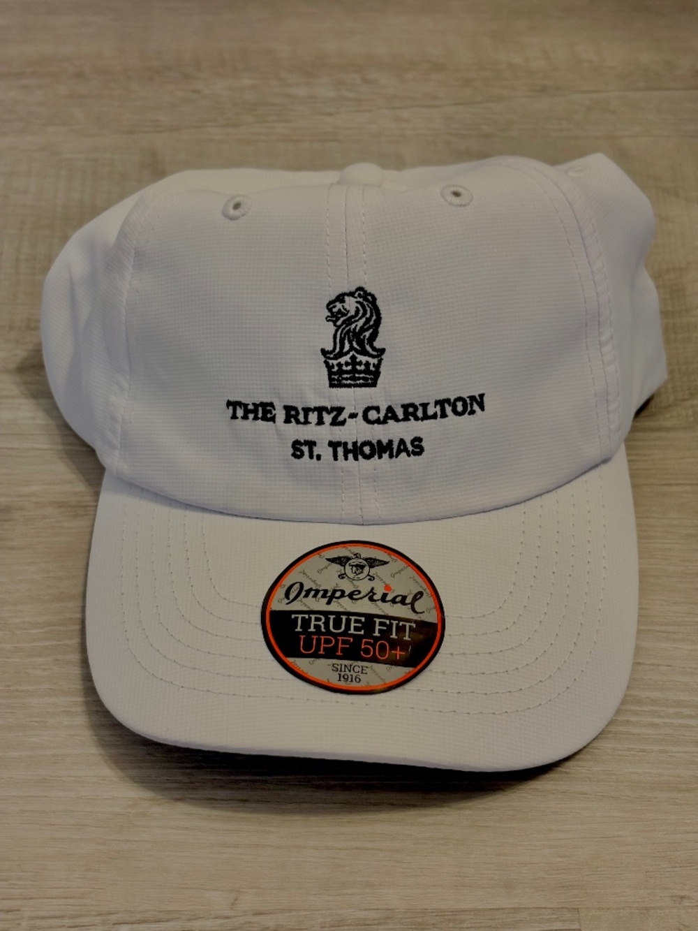 Imperial Golf Hat Cap Snapback The Ritz Carlton St Thomas Brand New UPF 50 White